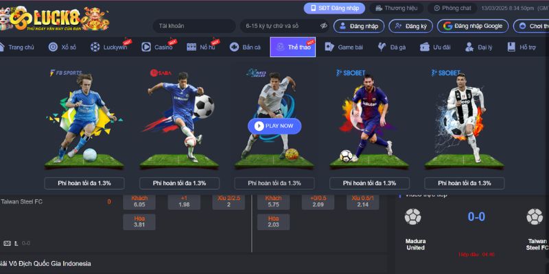 Cập nhật các sảnh thể thao Luck8 hấp dẫn và uy tín